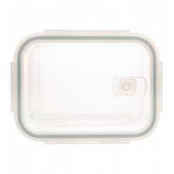 Pote 640ml Retangular Hermético Borossilicato Transparente